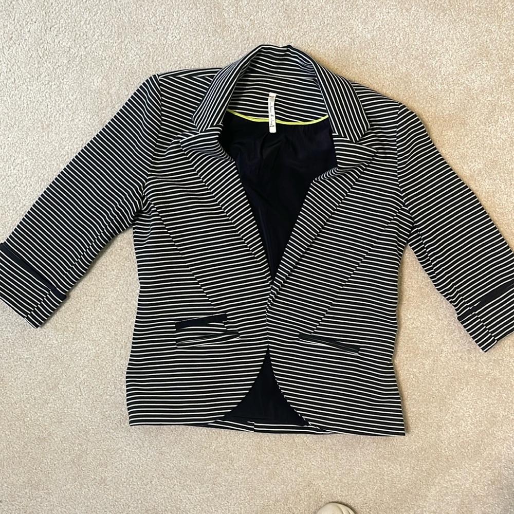 Black and white blazer